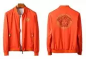 blouson versace jacket promo zipper embroidery orange